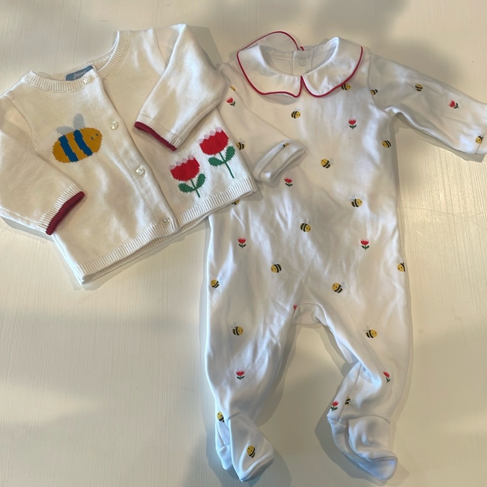 Jacadi Footie and Cardigan Set, size 3month